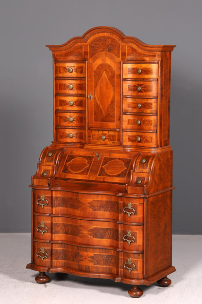Beeindruckender Barock Aufsatzsekretär Sekretär Schreibschrank Tabernakel Antik Stil Massivholz Vintage