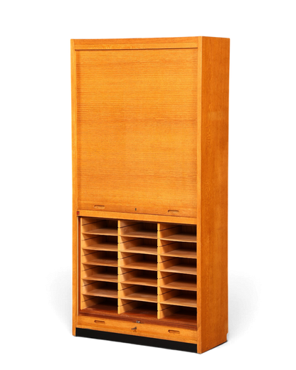 Stilvoller Mid Century Rollladenschrank Bauhaus Apothekerschrank Art Deco Büro Aktenschrank