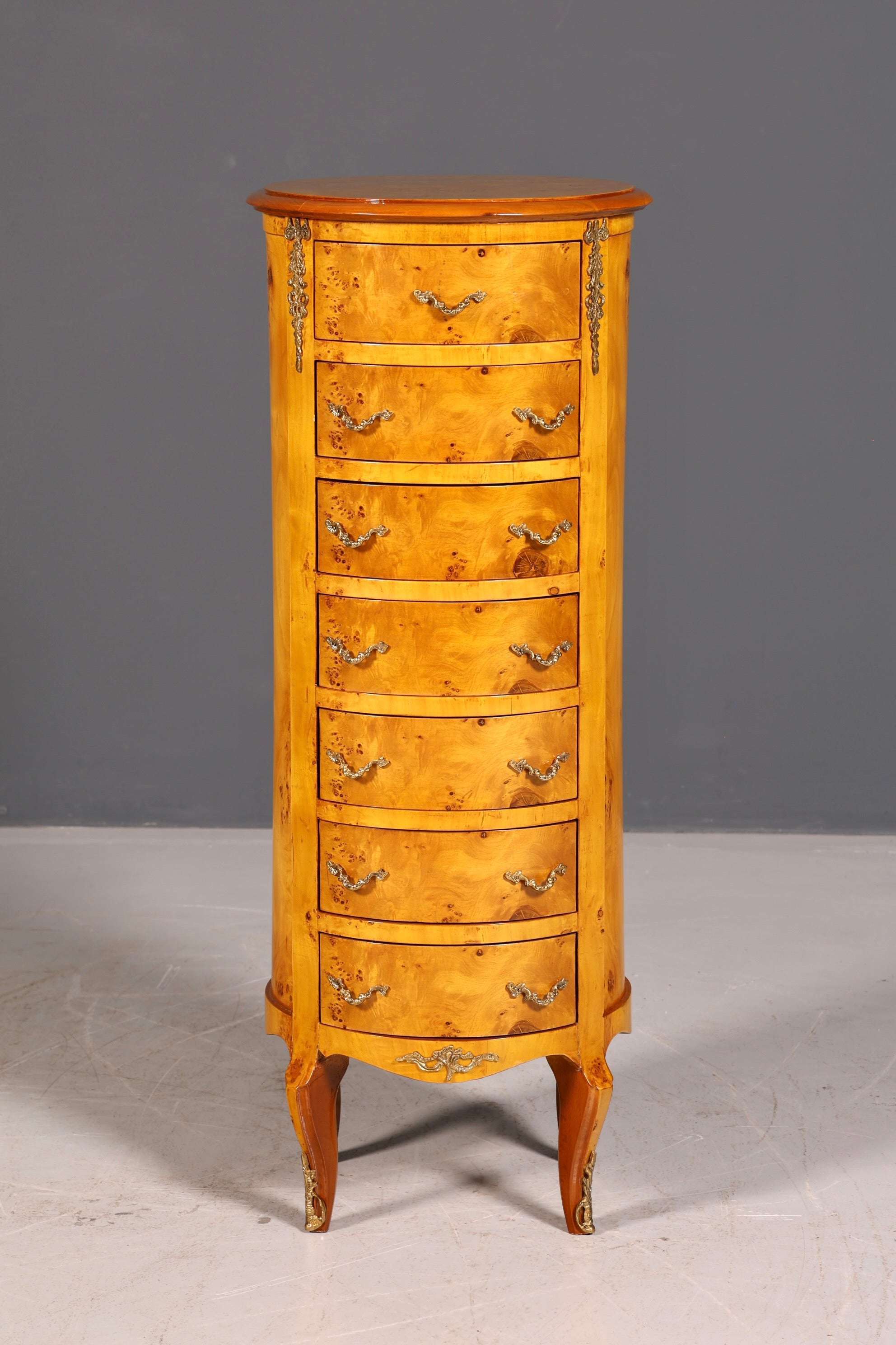 Traumhafte Barock Stil Kommode Antik Stil Louis XV Vertiko Birke Highboard Schubladenkommode