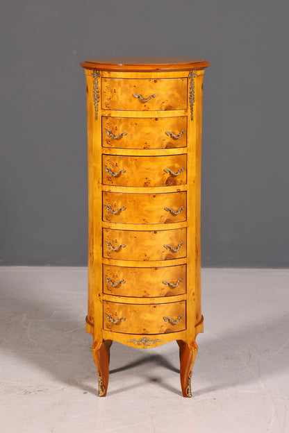 Traumhafte Barock Stil Kommode Antik Stil Louis XV Vertiko Birke Highboard Schubladenkommode
