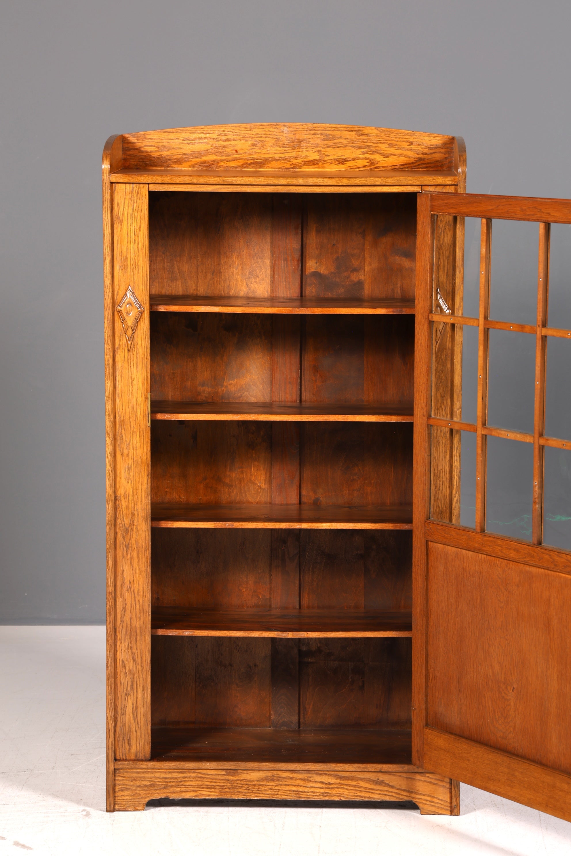 Traumhafte Jugendstil Vitrine Eiche Antik Bücherschrank Schrank Geschirrschrank Glasvitrine