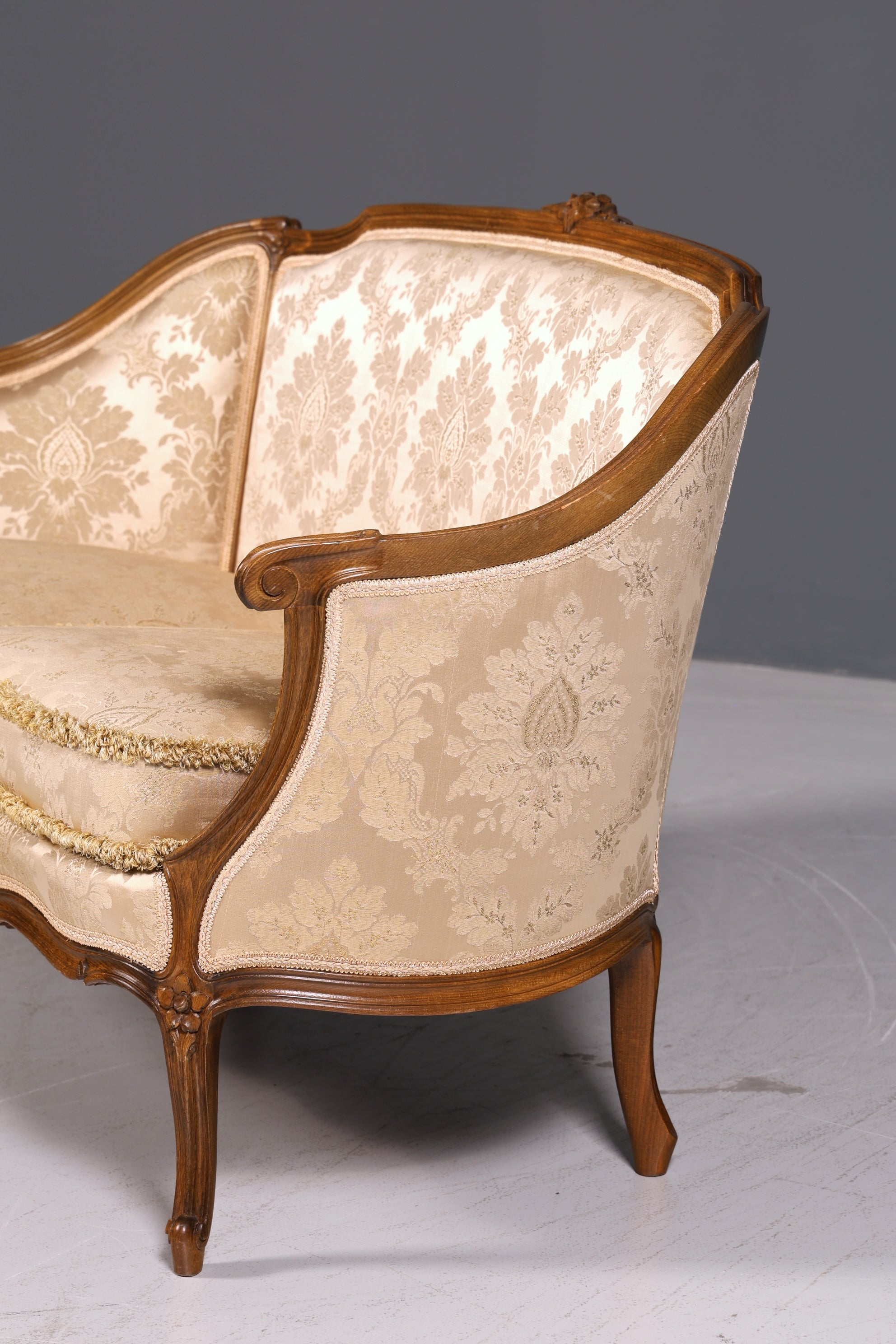 Wunderschönes Chippendale Sofa Barock Stil Couch Samt Stoff Rococo 2-Sitzer Canapé
