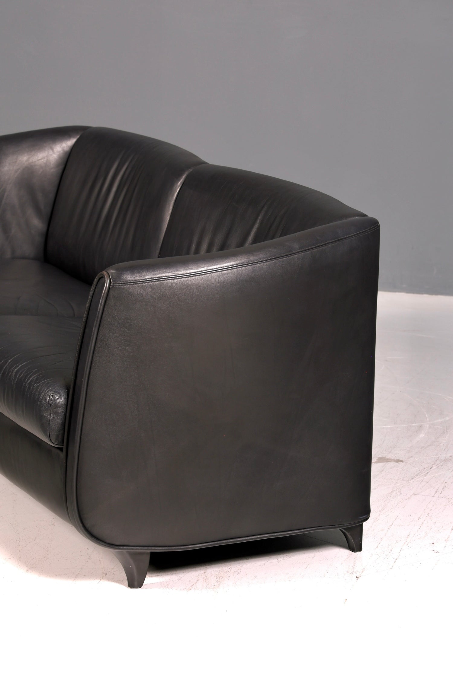 Wunderschönes Original De Sede DS-32 c Sofa Schwarz Echt Leder 2-Sitzer 90er Designer Ledersofa Couch Loungesofa Vintage