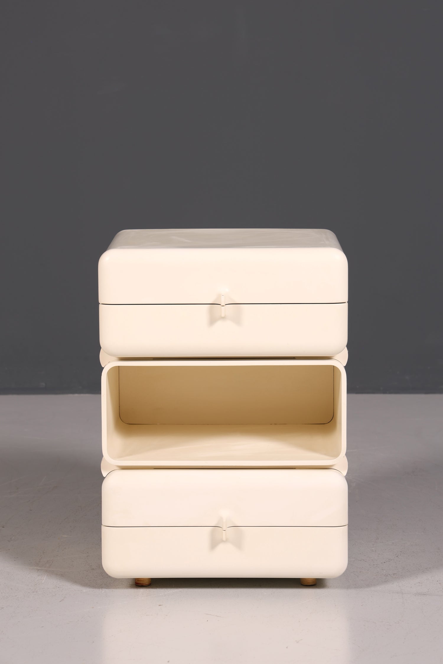 Commode rare du milieu du siècle, table de chevet modulaire style futuriste, design français, commode vintage, 5/5