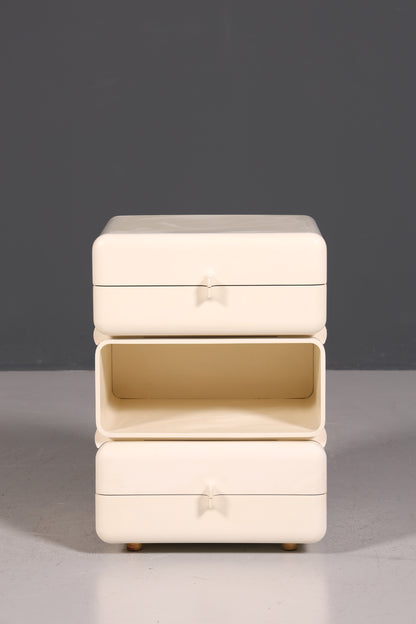 Commode rare du milieu du siècle, table de chevet modulaire style futuriste, design français, commode vintage, 5/5