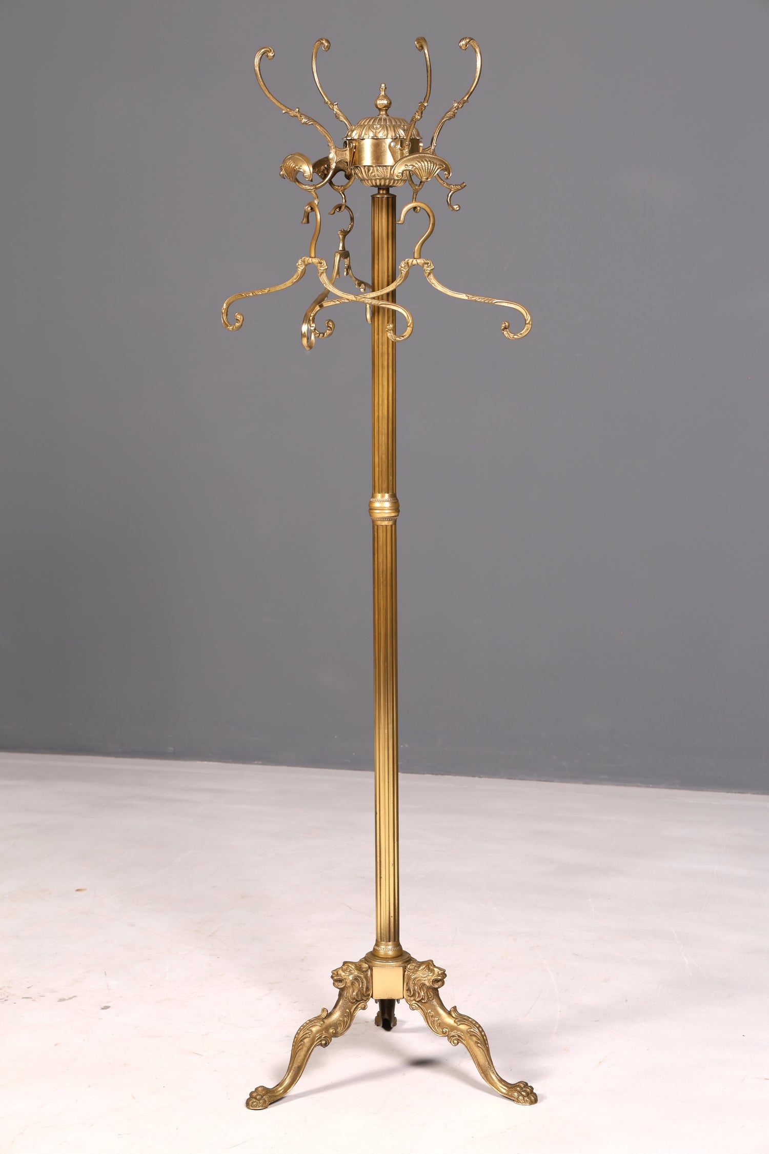 Prunkvoller Jugendstil Messing Garderobenständer Kleiderhaken Antik Flur Kleiderständer