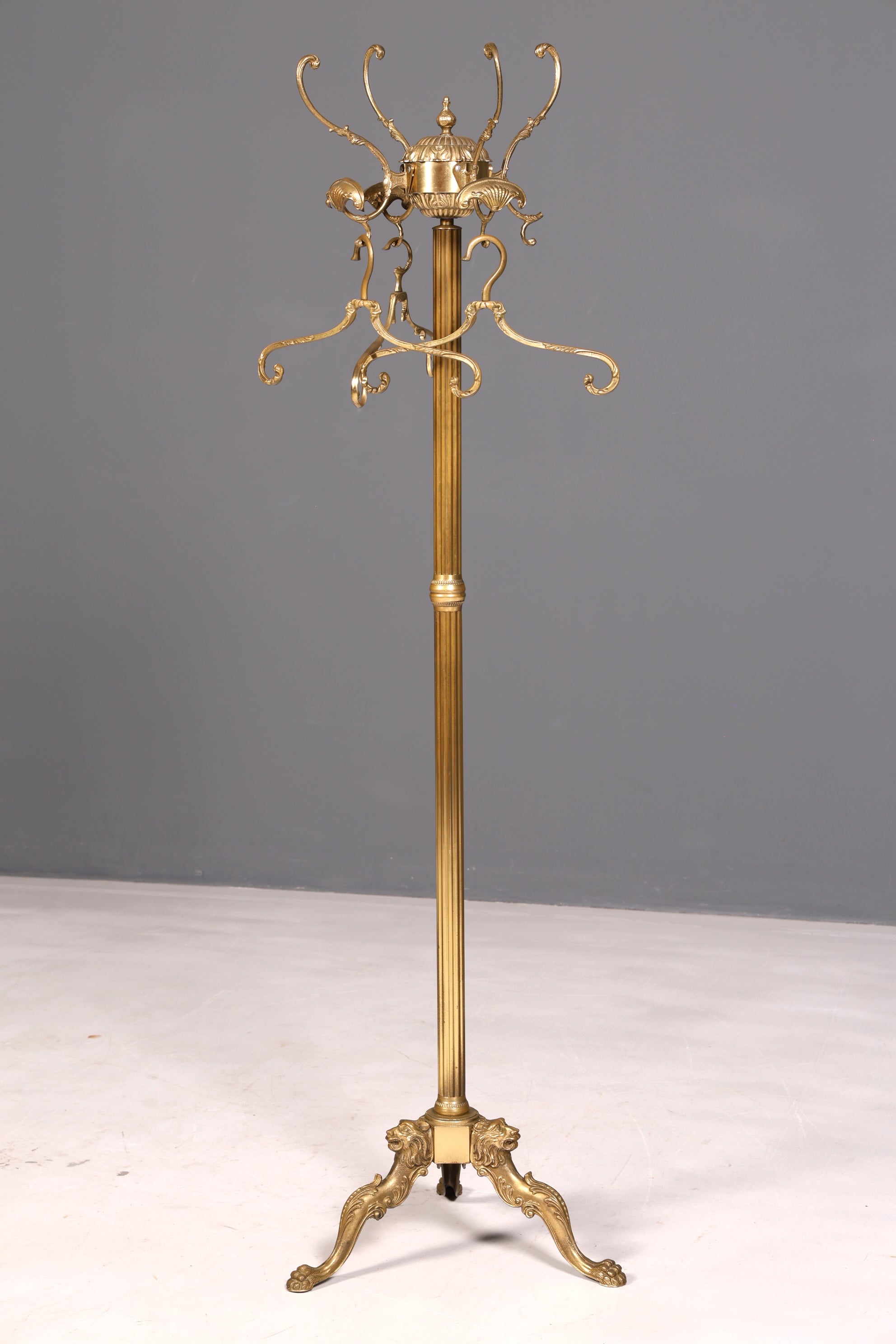 Prunkvoller Jugendstil Messing Garderobenständer Kleiderhaken Antik Flur Kleiderständer