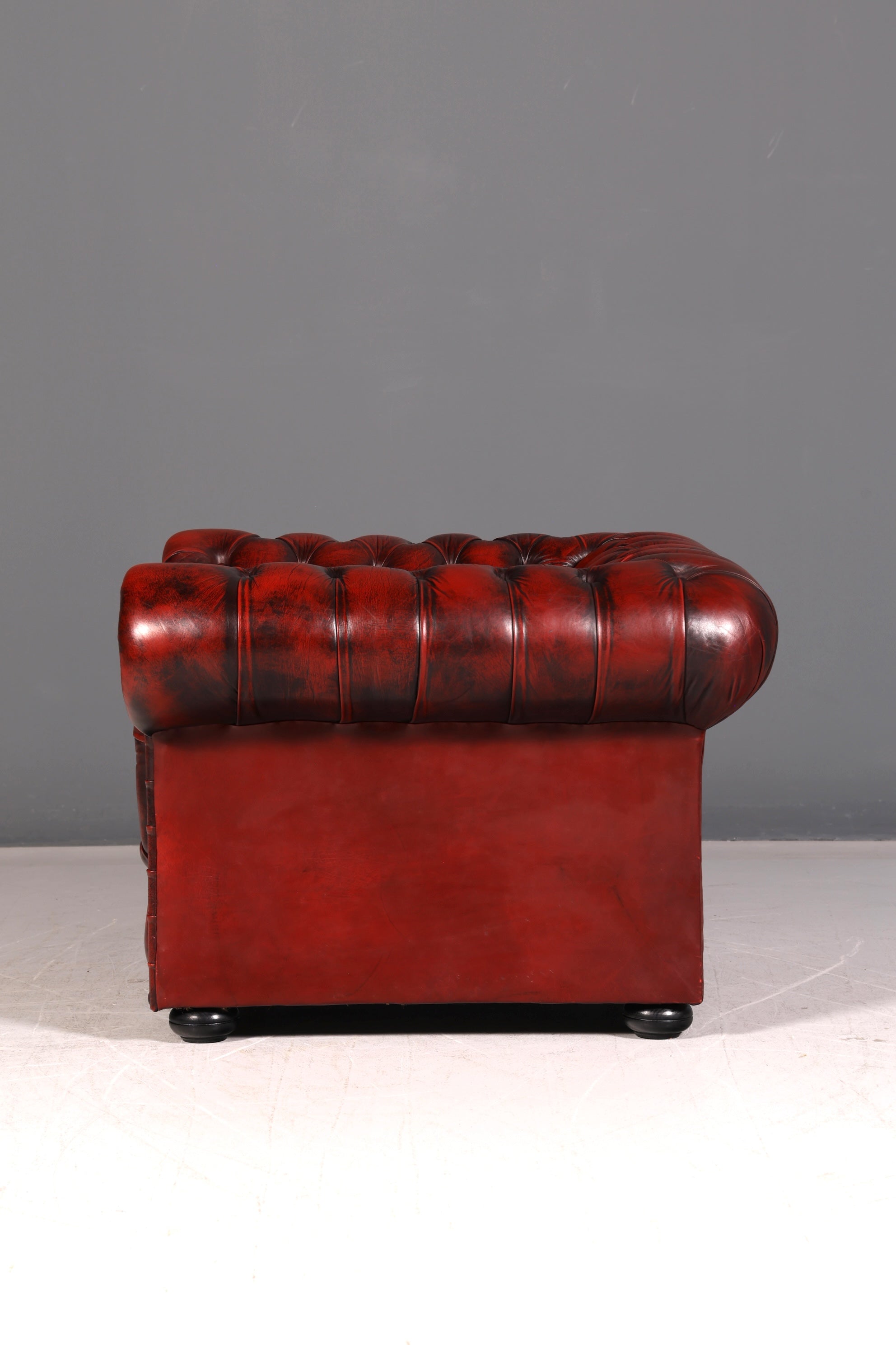 Stylish Original Chesterfield Armchair Oxblood Genuine Leather English Armchair Gentleman&