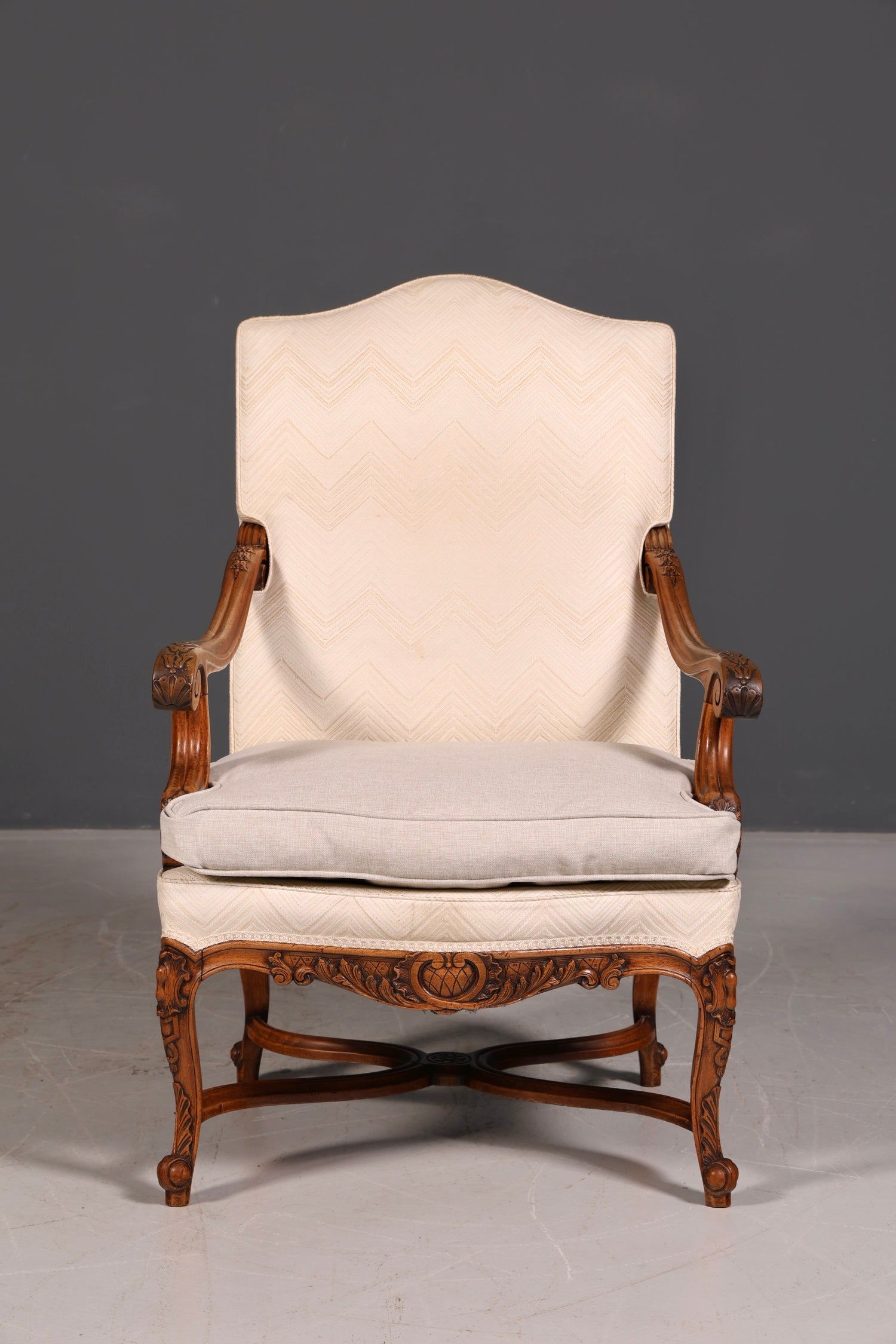 Élégant fauteuil à accoudoirs Louis-Philippe, fauteuil antique de style Gründerzeit, secrétaire, chaise, fauteuil rembourré, 2 sur 2