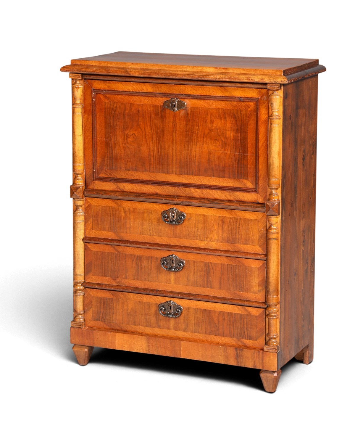 Stilvoller Gründerzeit Sekretär Vertiko Highboard Louis Philippe Kommode Sekretär Schrank um 1880