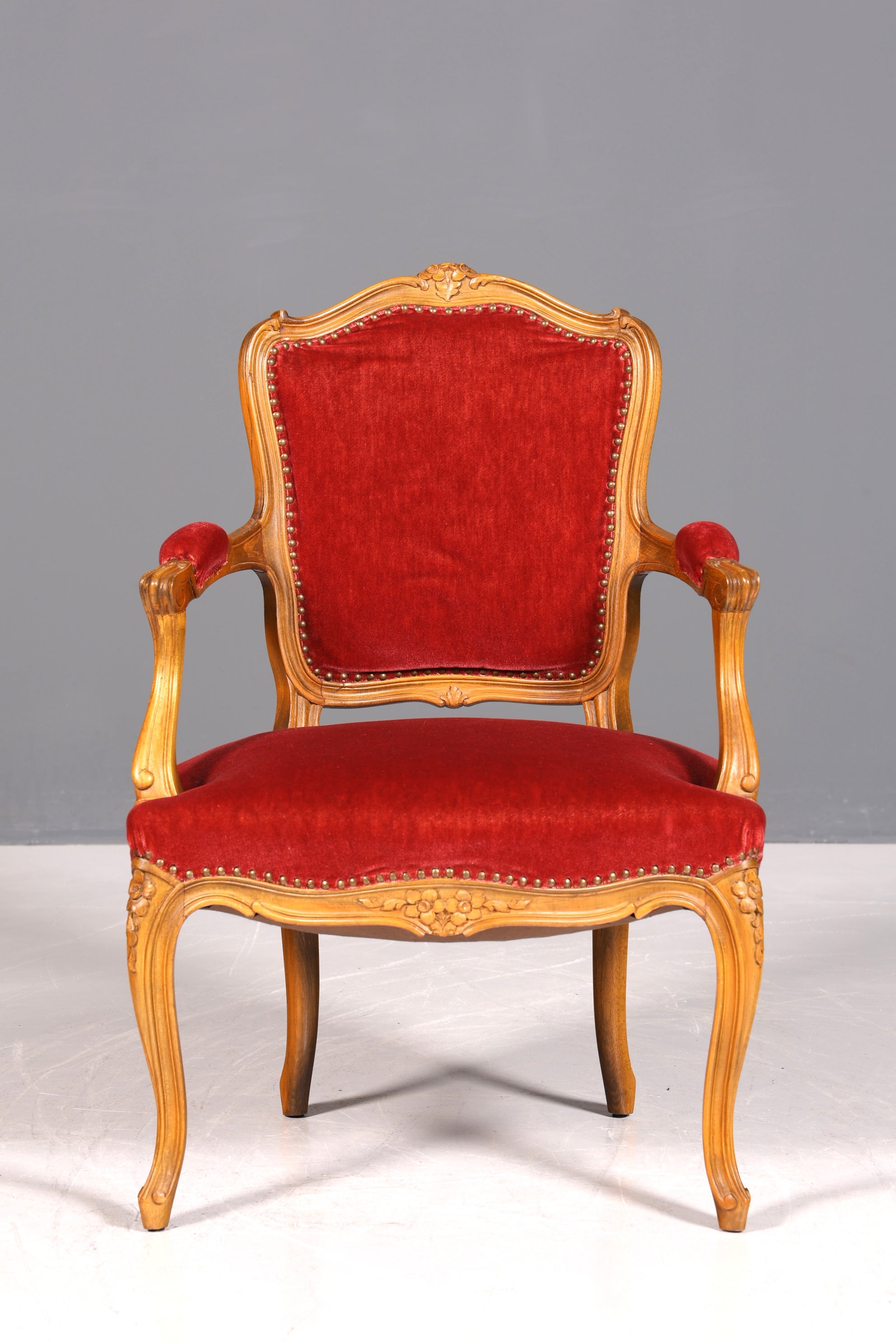 Magnifique fauteuil Chippendale, chaise secrétaire de style Chippendale, fauteuil en velours, 2 sur 2