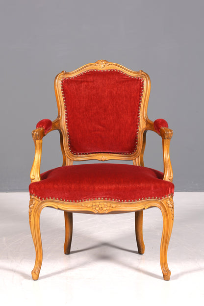 Magnifique fauteuil Chippendale, chaise secrétaire de style Chippendale, fauteuil en velours, 2 sur 2