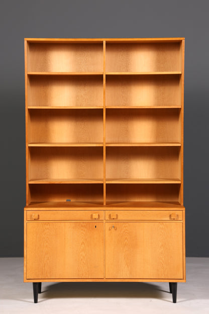 F894 Finish Traumhaftes Mid Century Regal echt Holz Schrank Danish Design Retro Kommode Vintage Bücherregal 60er Jahre