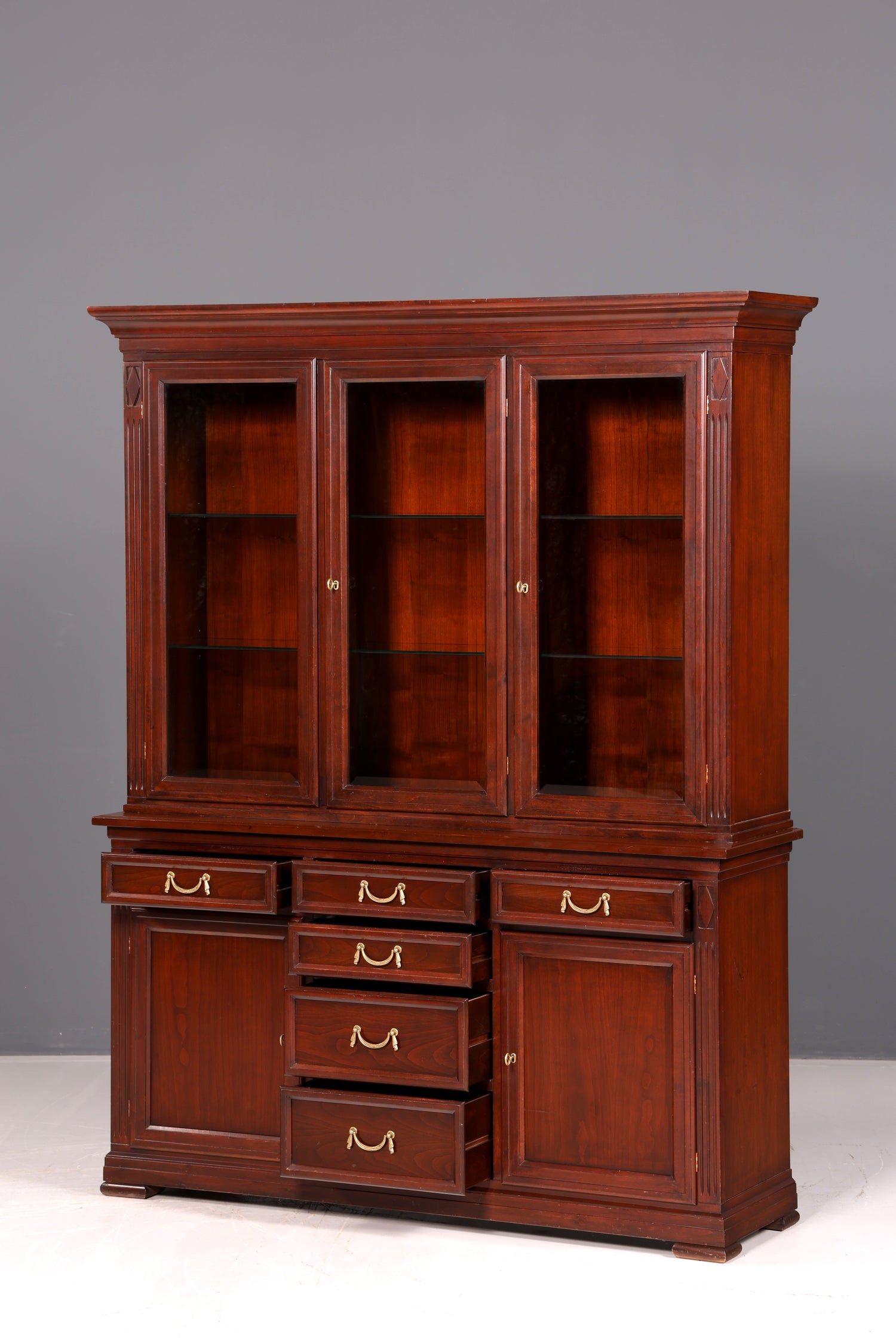 Magnifique vitrine originale Selva Villa Borghese, style antique, en bois massif, buffet, armoire de bibliothèque
