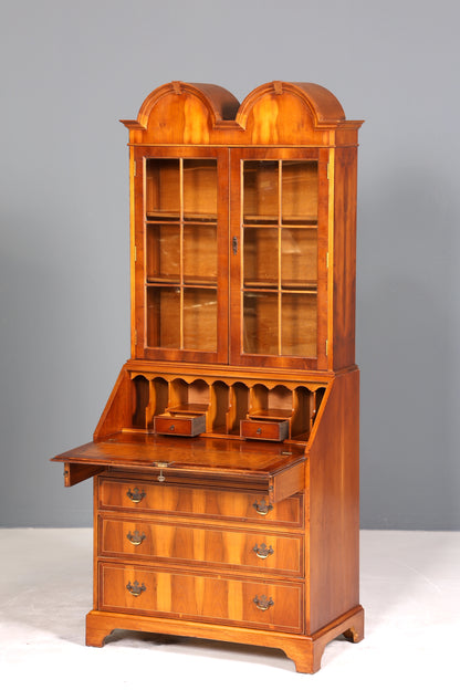 Stilvoller Englischer Sekretär Büro Aufsatzsekretär Eibe Antik Stil Vitrinen Schrank UK