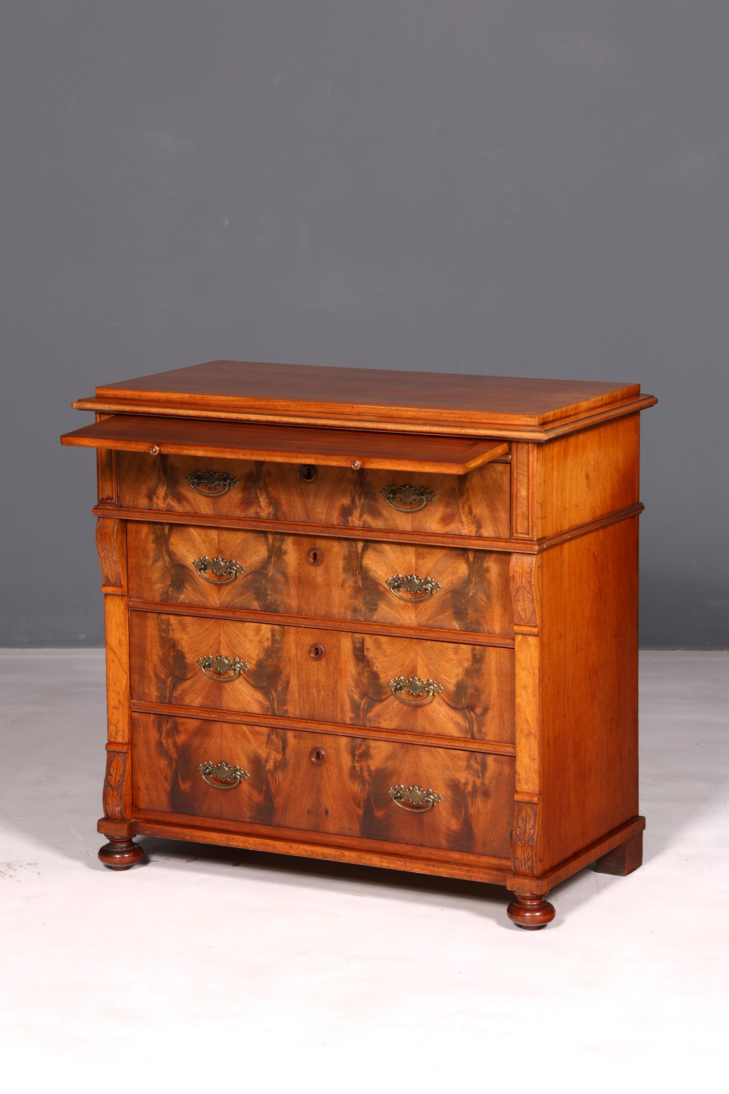 Magnifique commode Louis-Philippe de l’époque Gründerzeit, meuble ancien, buffet, commode à tiroirs en bois massif