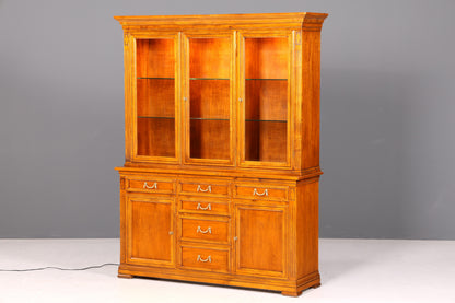 Wunderschöne Original Selva Vitrine Villa Borghese Antik Massivholz Buffet Schrank Bibliothek Glasvitrine Made in Italy
