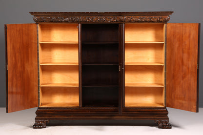 Wunderschöner Neorenaissance Bücherschrank Antik Vitrine Herrenzimmer Gründerzeit Schrank Regal Vintage