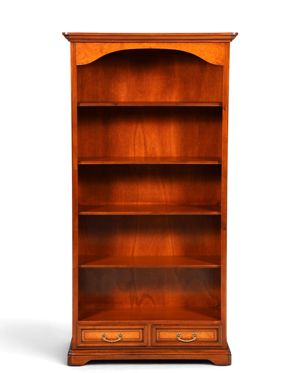 Hauptstadt Möblerei Selva Bücherregal aus massivem Holz mit höhenverstellbaren Böden und zwei unteren Schubladen