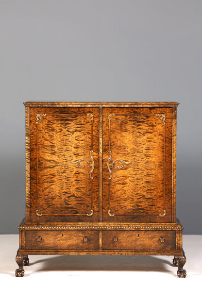 Traumhaftes Chippendale Schrank Barock Stil Highboard Vertiko Wäscheschrank Aktenschrank Antik 50s 60s