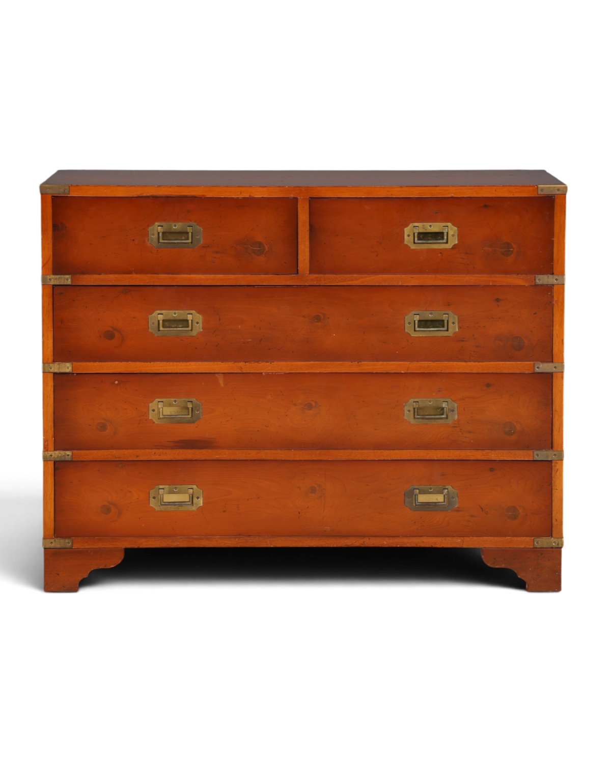 Hauptstadt Möblerei maritime Schiffskommode aus massivem Holz mit Messingbeschlägen im Military-Chest-Stil