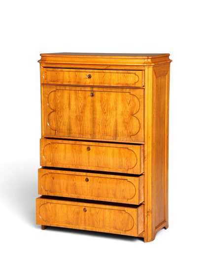 E893 Finish Stilvoller Biedermeier Sekretär Louis Philippe Vertiko Antik Kommode Schreibkommode Office Desk