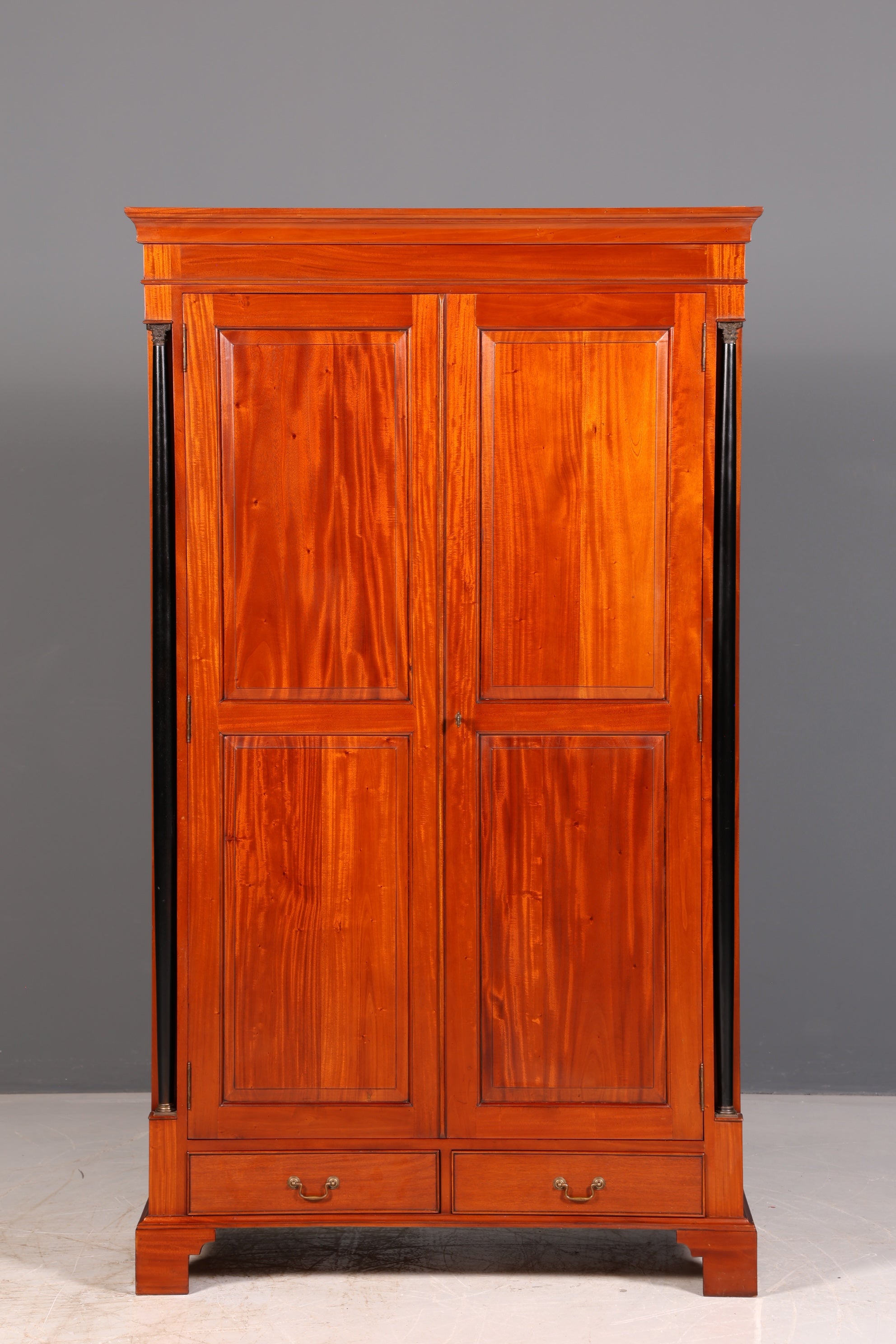 Beautiful Biedermeier wardrobe, mahogany, antique, column cabinet, hallway cabinet, linen cabinet, solid wood