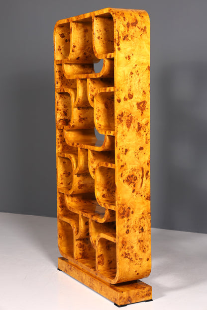 Impressionnante bibliothèque de style Ludvik Volak, en bouleau, style Art déco, meuble de luxe, pièce culte pour bibliothèque, séparateur de pièce