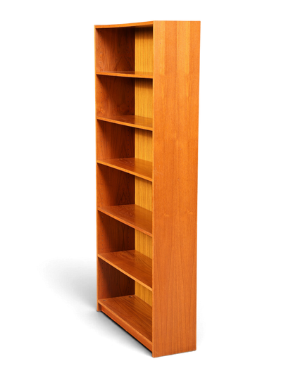Hauptstadt Möblerei Mid Century Bücherregal aus Holz mit höhenverstellbaren Böden im 60er Jahre Vintage Design