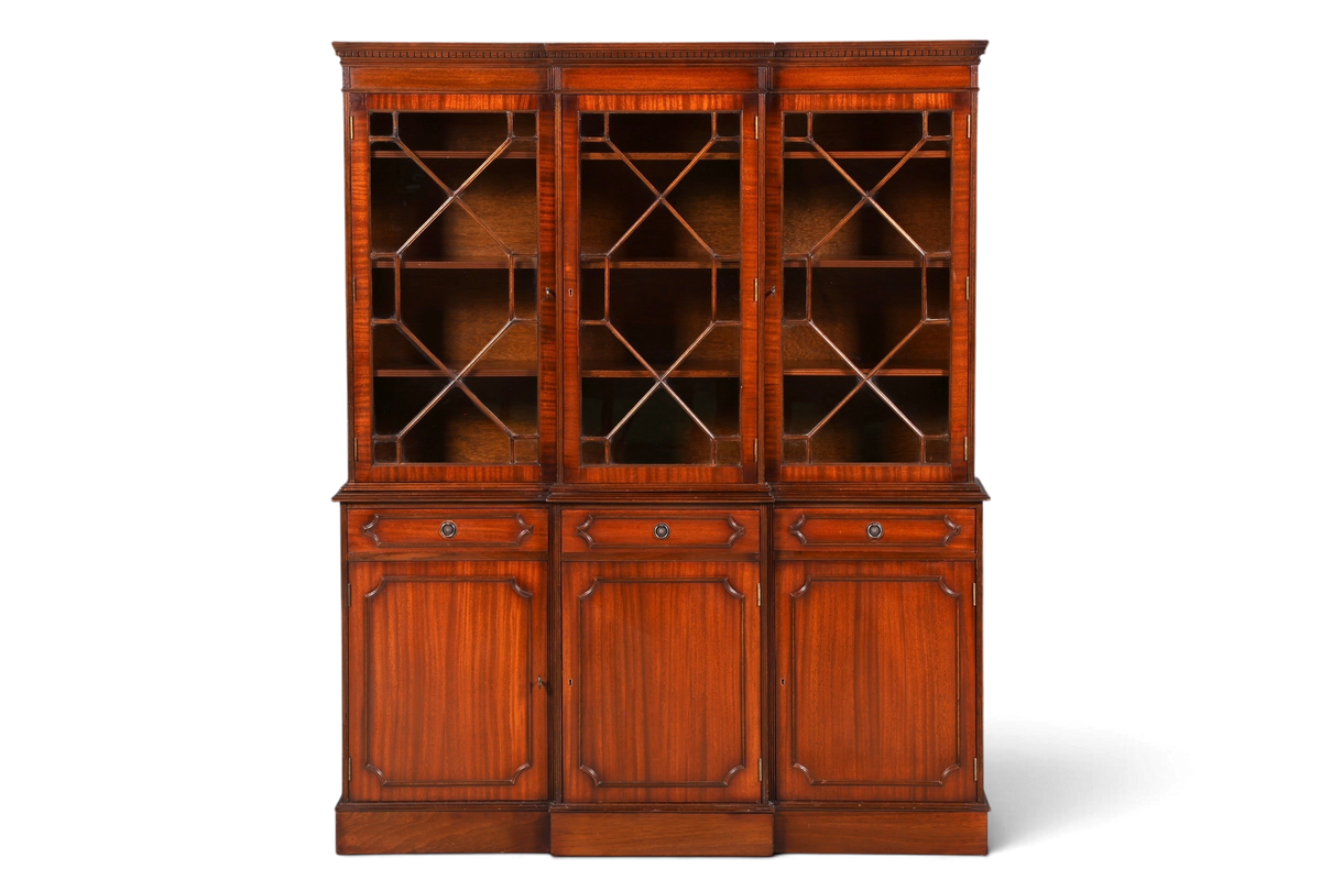 Hauptstadt Möblerei englische Mahagoni Vitrine mit Glasfront und Unterschrank im antiken Bibliotheksstil