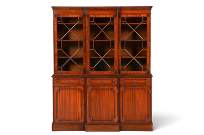 Hauptstadt Möblerei englische Mahagoni Vitrine mit Glasfront und Unterschrank im antiken Bibliotheksstil