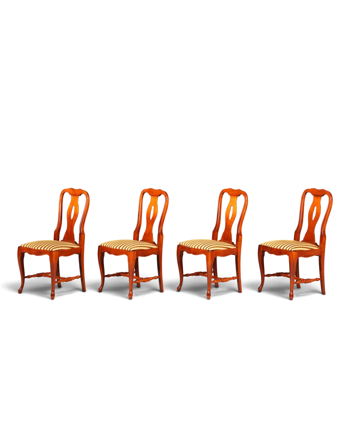 4x Wunderschöne Chippendale Stühle Barock Stil Stuhlset Polsterstuhl Set Englisch Küchenstühle Esszimmer Stühle