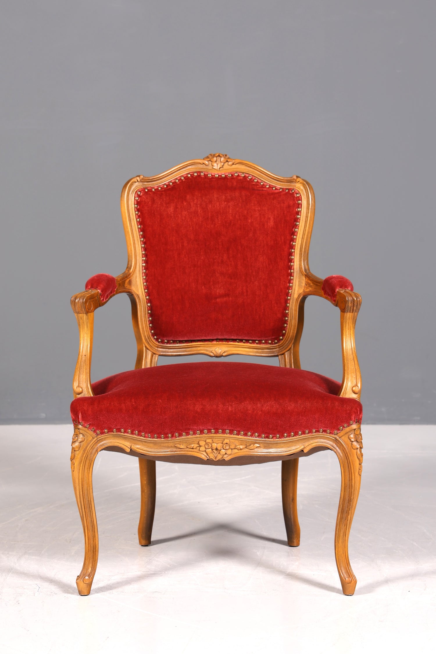 Magnifique fauteuil Chippendale, chaise secrétaire de style Chippendale, fauteuil en velours, 1 sur 2