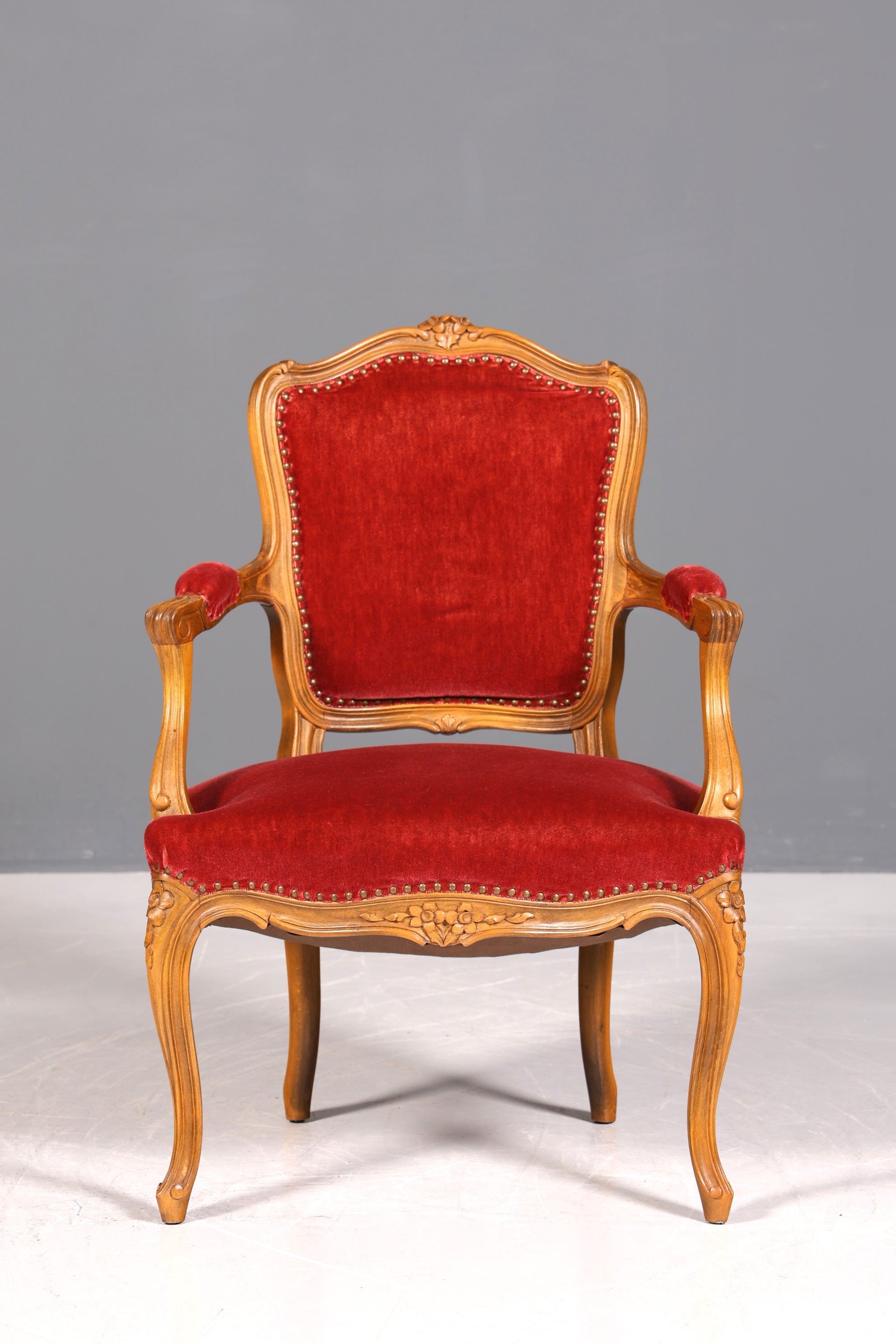 Magnifique fauteuil Chippendale, chaise secrétaire de style Chippendale, fauteuil en velours, 1 sur 2