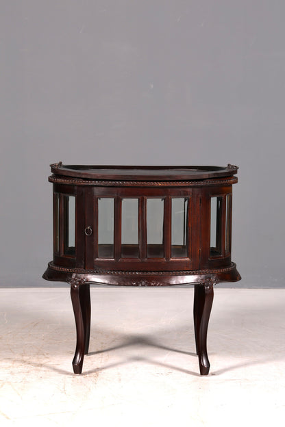 Wunderschöner filigraner Chippendale Barschrank Echt Holz Teeschrank Jugendstil Vitrine Bar Cabinet Vintage