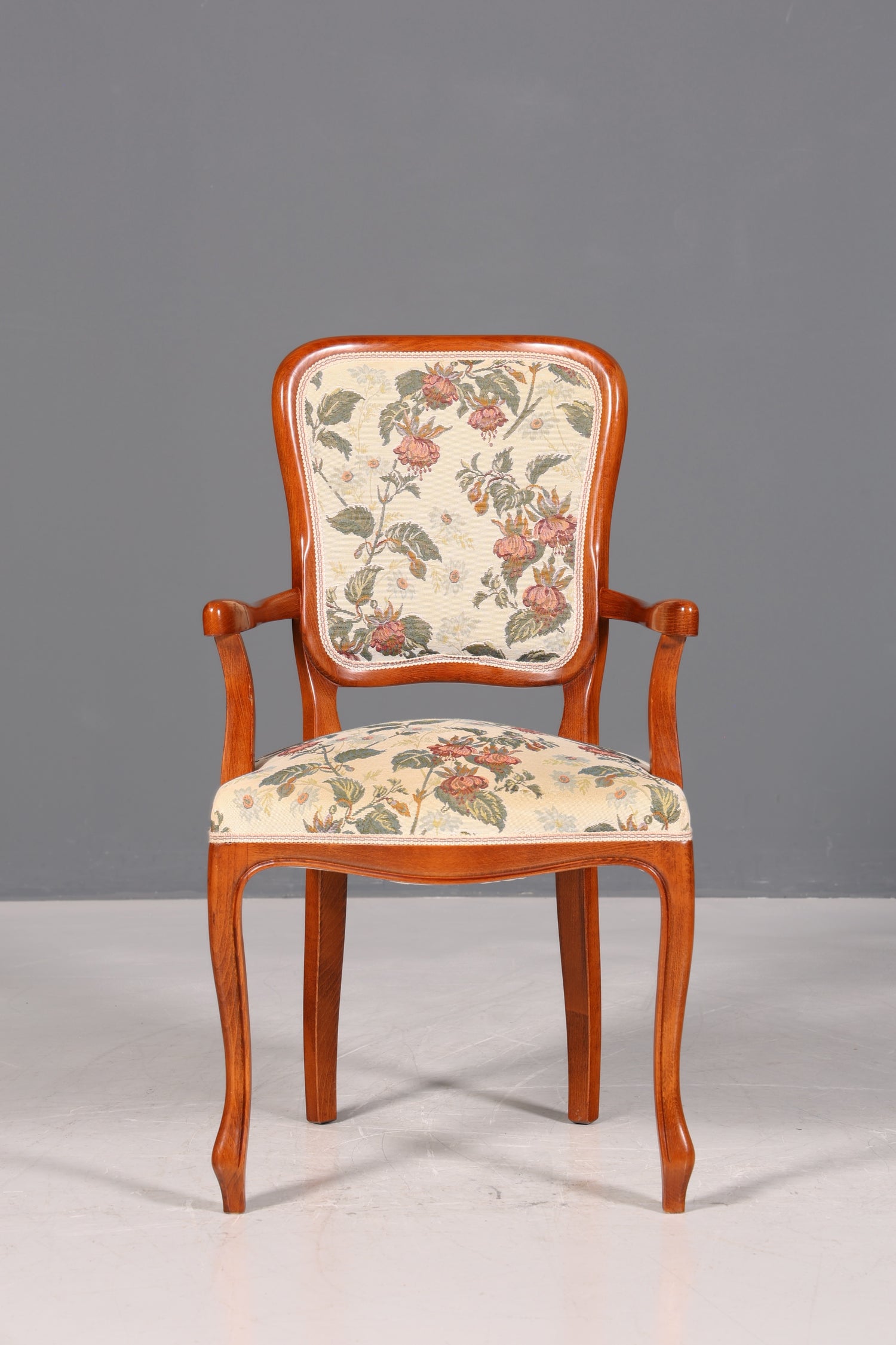 Fauteuil Chippendale élégant, chaise secrétaire de style Chippendale, fauteuil en tissu tapisserie