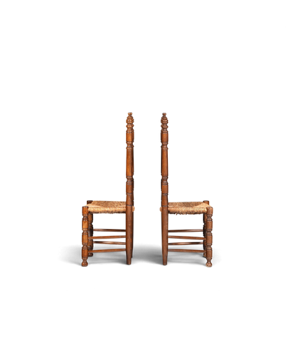 2x Wunderschöne Spanische Stühle Stuhl Set Rattan Rustikale Stühle Küchenstühle