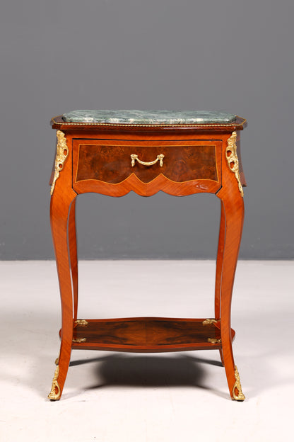 Traumhafter Louis XV Beistelltisch Barock Stil Ablagetisch Marmor Kommode Telefontisch