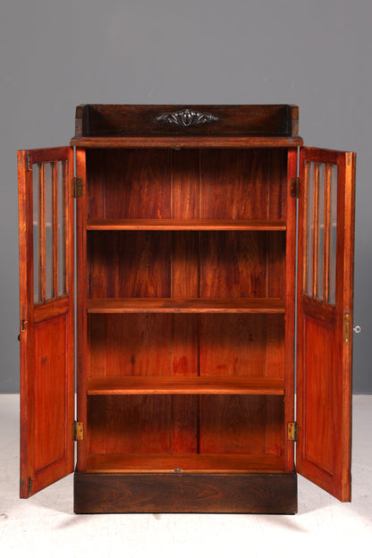 Traumhafte Jugendstil Vitrine Eiche Antik Bücherschrank Geschirrschrank Vitrinenschrank Massivholz Vintage