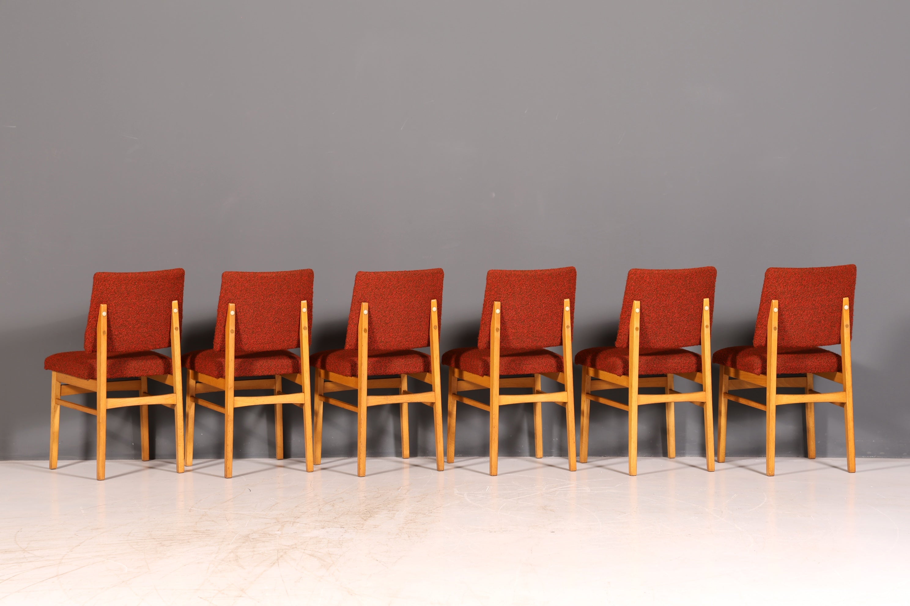 Edles 6er-Set Mid Century Esszimmerstühle Vintage Stuhl Set Küchenstühle Stuhlset Retro Polsterstuhl 60er