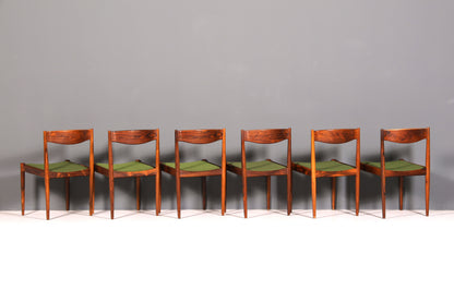 6x Mid Century Palisander Holz Stühle Henry W. Klein Bramin Made in Denmark Danish Design