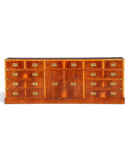 Traumhaftes XXL Maritim Sideboard Englische Schiffs Kommode Englisch Antik Schrank Military Chest
