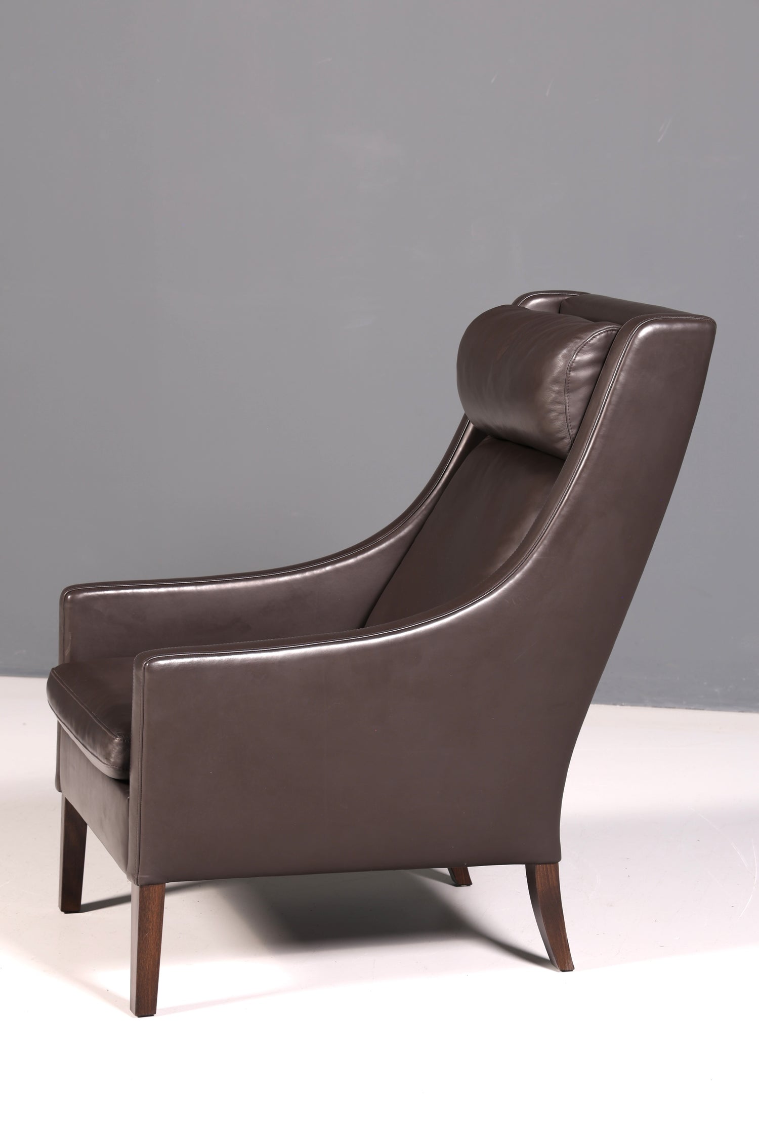 Eleganter Designer Sessel im Børge Mogensen Stil Echt Leder Mid Century Lounge Sessel