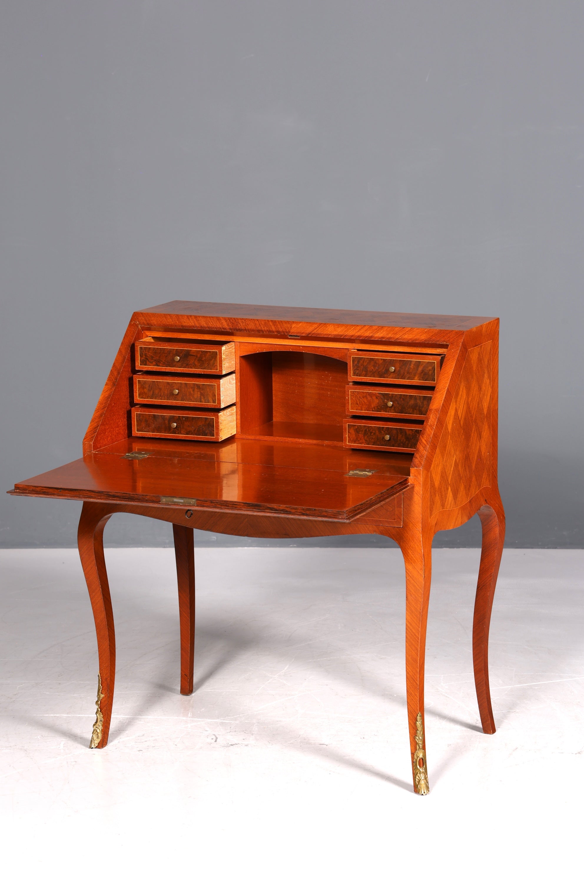 Magnifique secrétaire de style baroque, commode de bureau, bureau à écrire