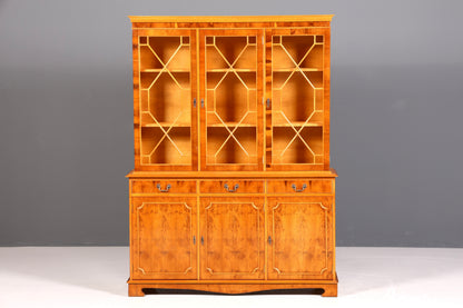 Magnifique vitrine anglaise, bibliothèque, buffet, style ancien, en bois d&