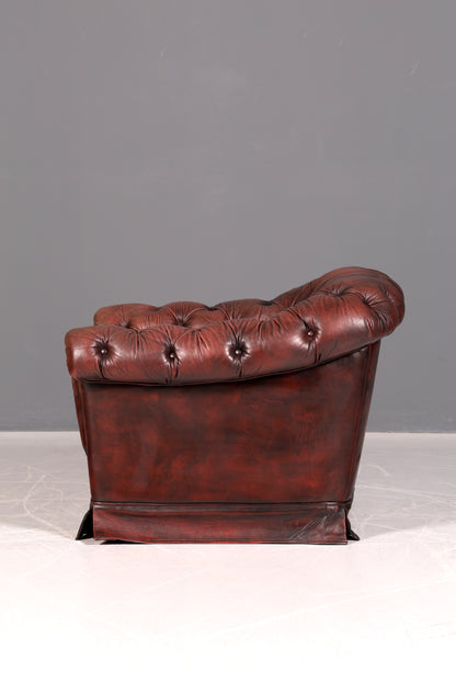 Stilvoller Original Chesterfield Sessel Englischer Armlehnsessel Englisch Herrensessel Antik Leder