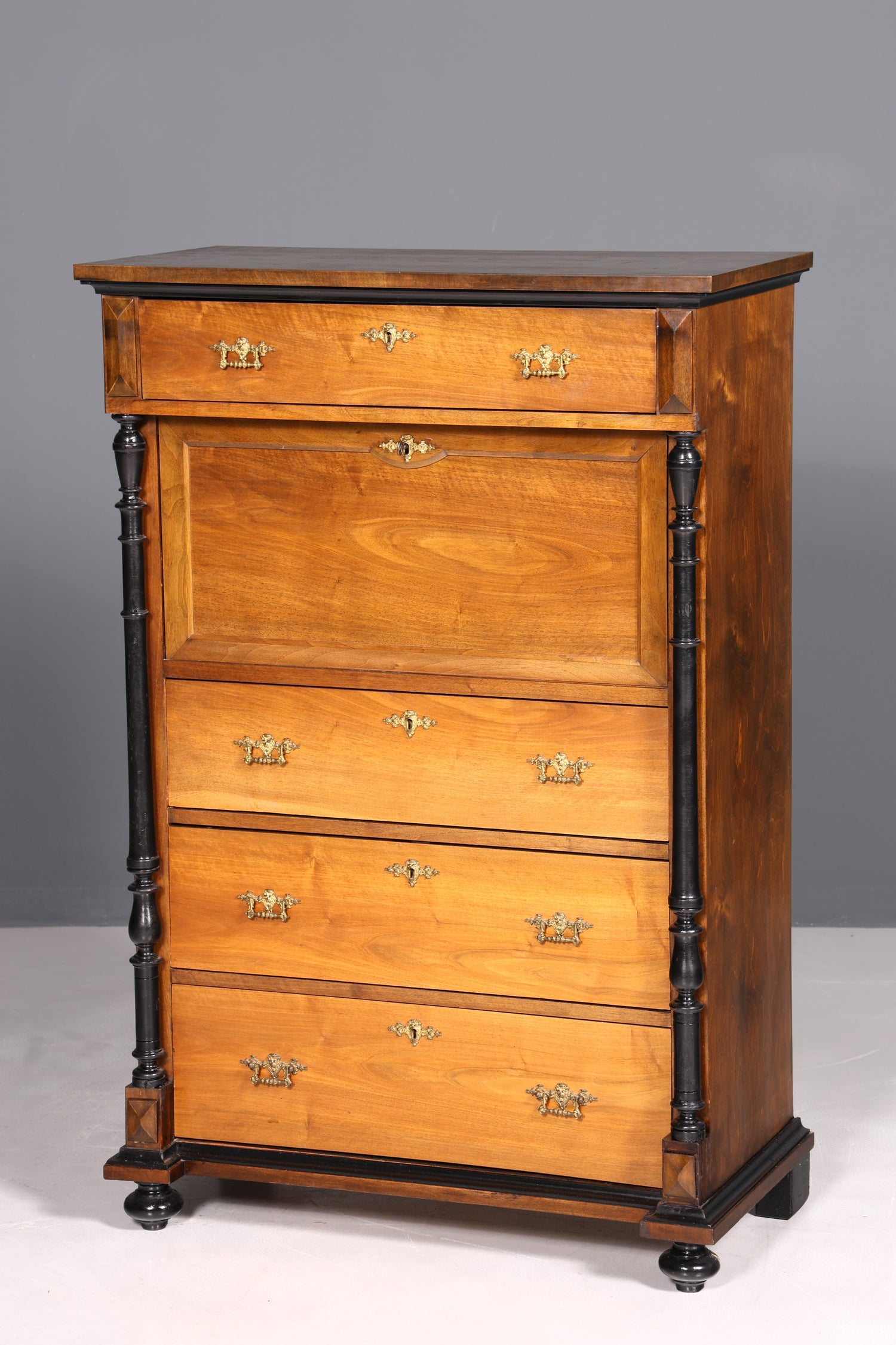 Secrétaire onirique Gründerzeit, vertiko, buffet haut, commode Louis Philippe vers 1880