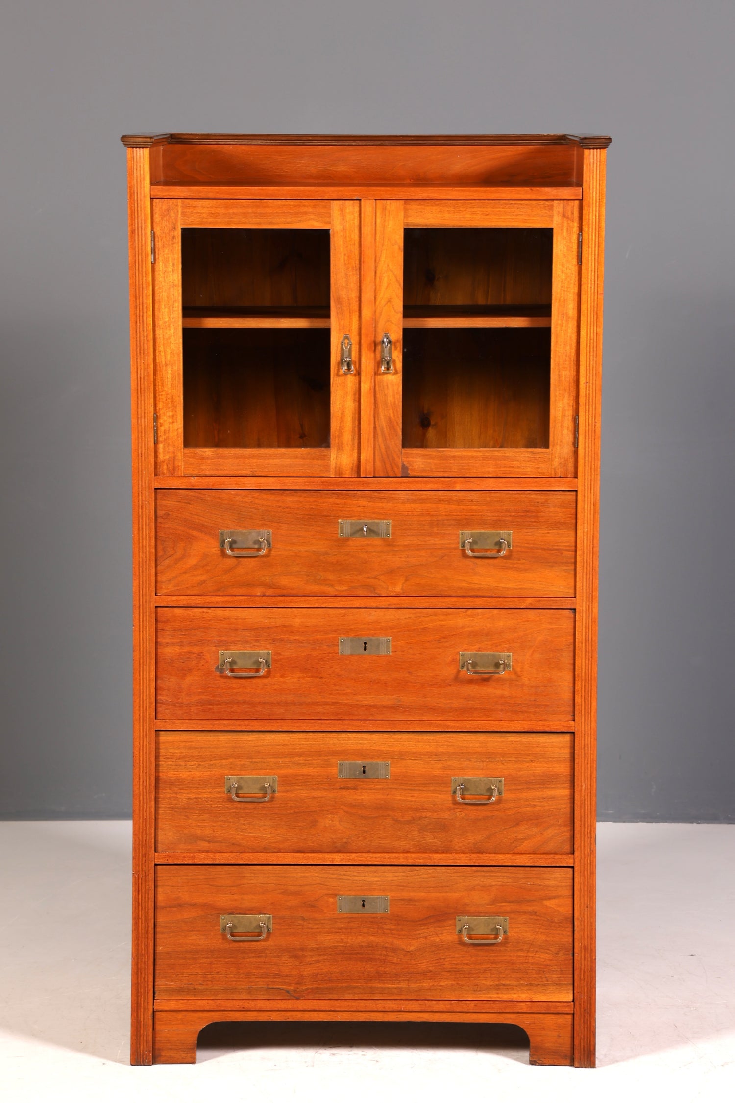 G358 Finish Traumhafte Jugendstil Vitrine Antike Holz Bücherschrank Eiche Antik Schrank Geschirrschrank (Kopie)
