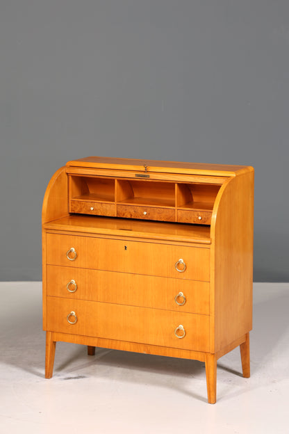 Wunderschöner Mid Century Rollladen Sekretär echt Holz Büro Schrank Retro Schreibkommode
