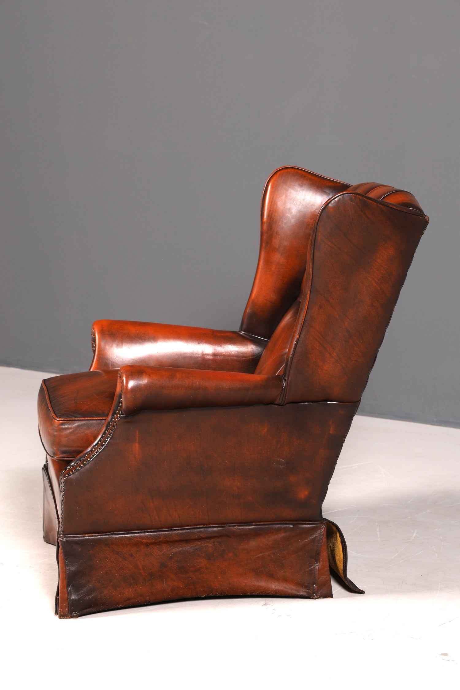 Original Chesterfield Ohrenbacken Sessel Englisch Leder Herrensessel UK Armlehnsessel